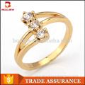 Fashion Jewellery in guangzhou 18 k gold color Copper brass CZ Diamond Rings for Girls